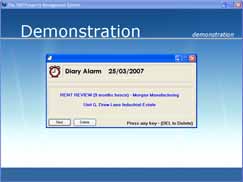 Management diary alarms