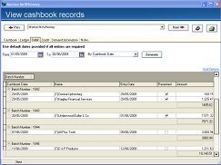 Debit and credit transaction grids allow advanced filtering and reporting options.