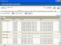 View diary entries at property and tenant level